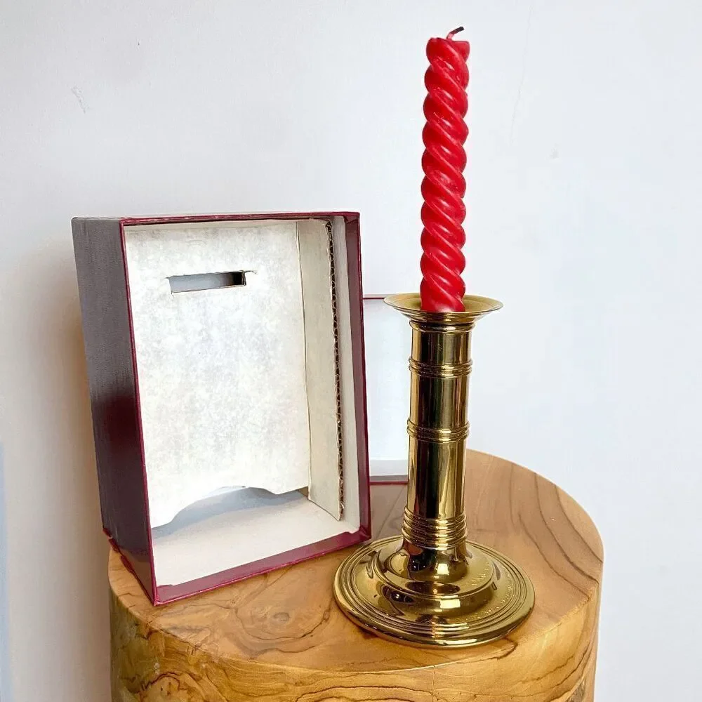 VTG Gorham Solid Brass Convertible Candlestick w/ Box Heirloom Decor